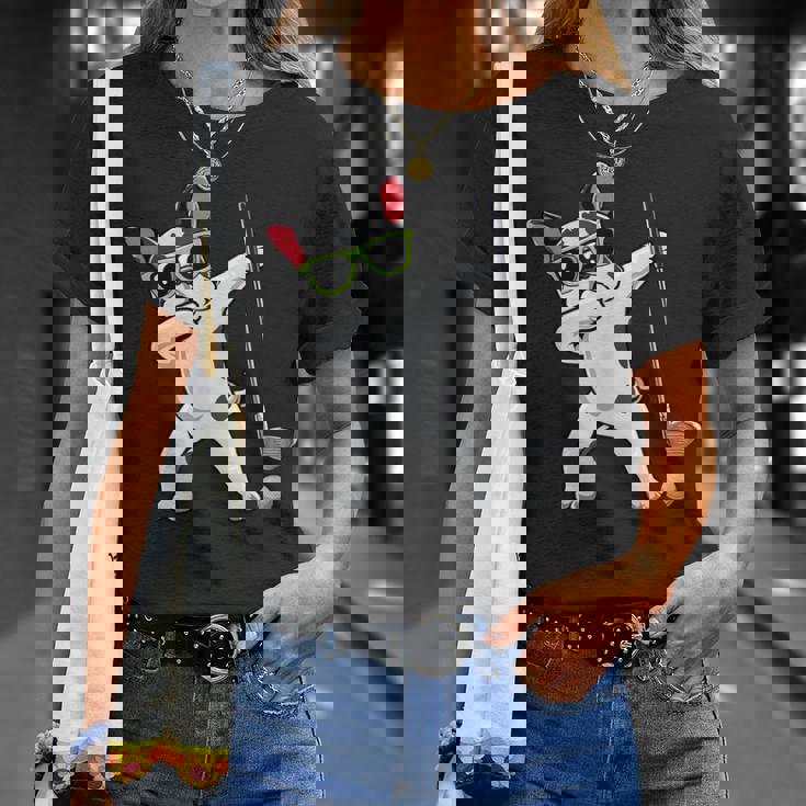 ダビングフレンチブルドッグゴルフフレンチドッグダブゴルファーギフト Tシャツ 彼女への贈り物