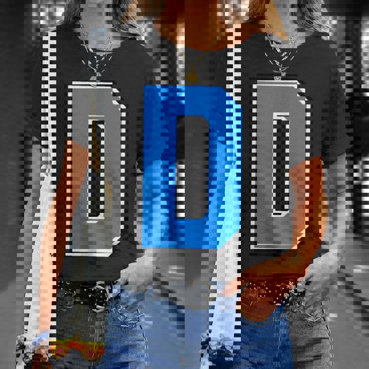 ダブリン郡 スカイブルー ネイビー アルファベット D ゲール語 フットボール ハーリング Tシャツ 彼女への贈り物