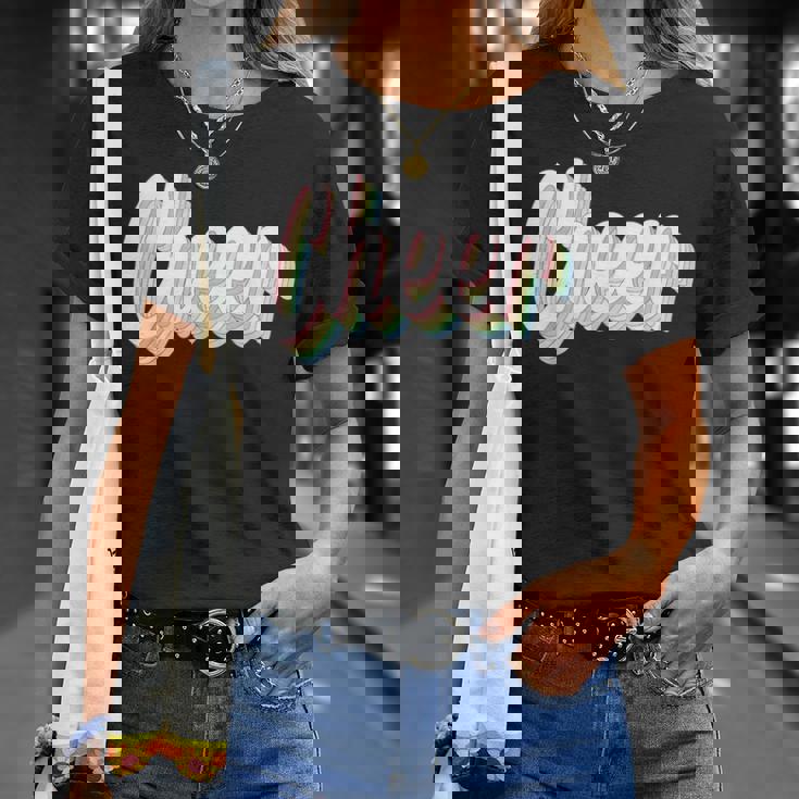 チアレトロチアリーダーチアリーディングチームギフト Tシャツ 彼女への贈り物