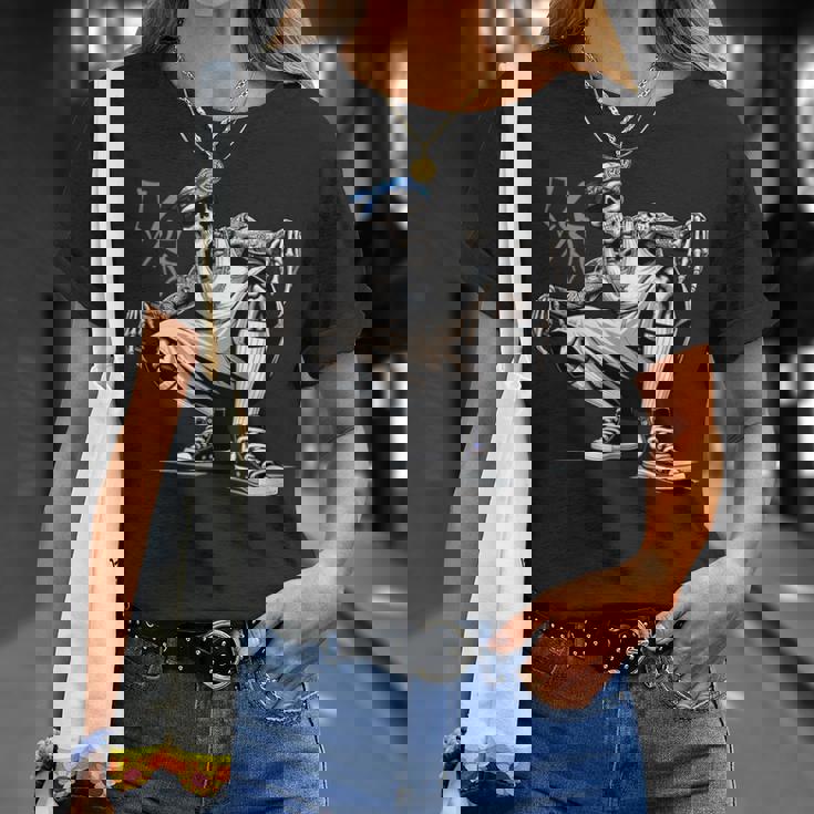 チョロ チカーノ ホーミー クール メキシカン ギャング スケルトン ローライダー Tシャツ 彼女への贈り物