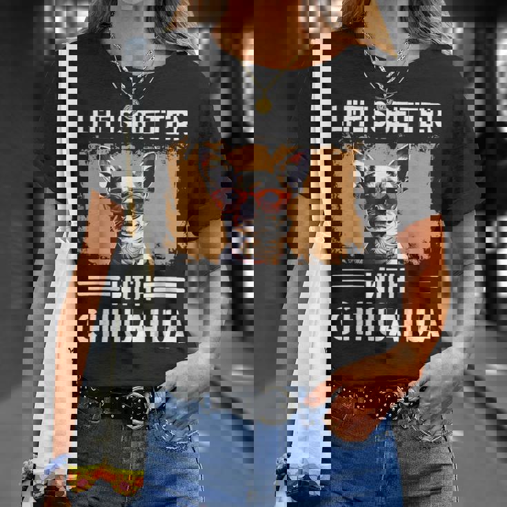 チワワデザイン レディース メンズ チワワ 犬 チワワ 恋人 Tシャツ 彼女への贈り物