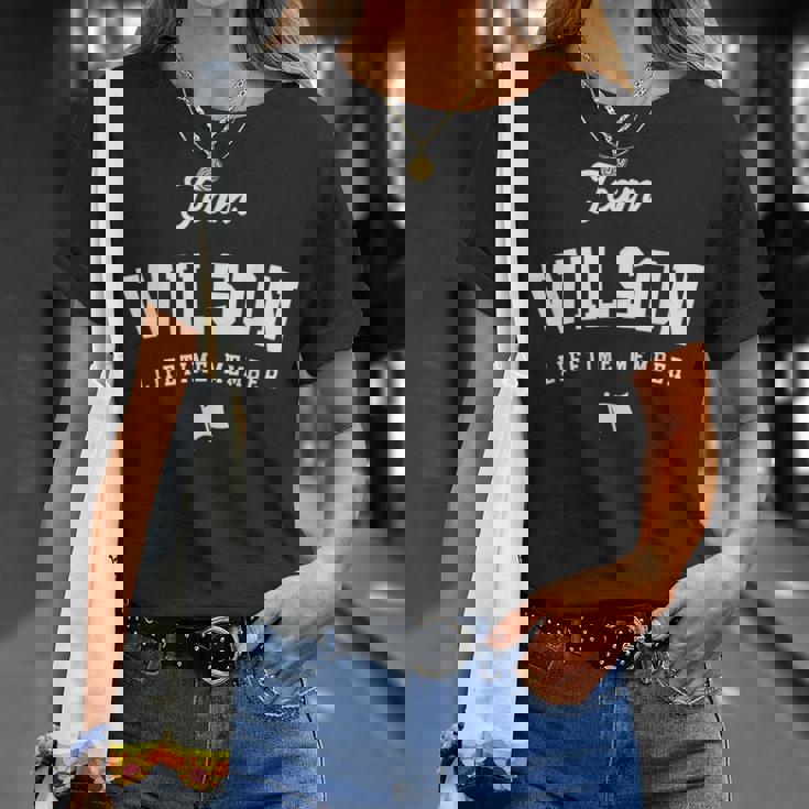 チームウィルソン生涯メンバーファニーネームウィルソン Tシャツ 彼女への贈り物