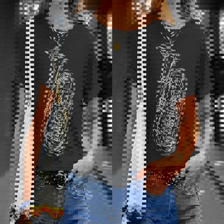 テューバ奏者のためのチューバ楽器スケッチ Tシャツ 彼女への贈り物