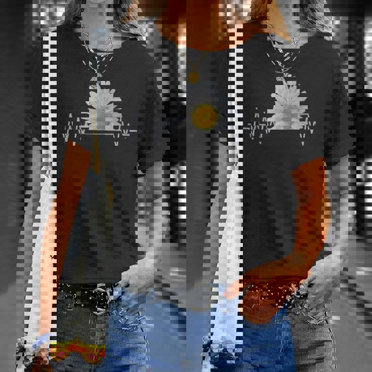 デイジー、ハートビート、花、花、花、ヒナギク Tシャツ 彼女への贈り物