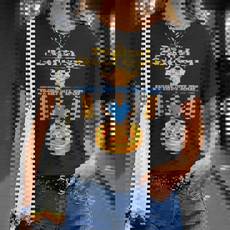 デジタルゴールドジム エクササイズ ビットコインギア クリプトジムウェア Tシャツ 彼女への贈り物