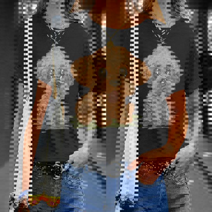 トイプードル かわいい いぬ 子犬 ペット おもしろ 動物 イラスト Tシャツ 彼女への贈り物