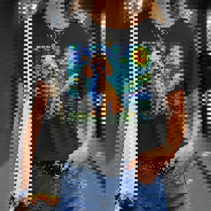 トイプードル 面白いtシャツ 犬 ゴッホ 星月夜 かわいい メンズ 子供 おもしろ 服 グッズ ネタ Tシャツ 彼女への贈り物