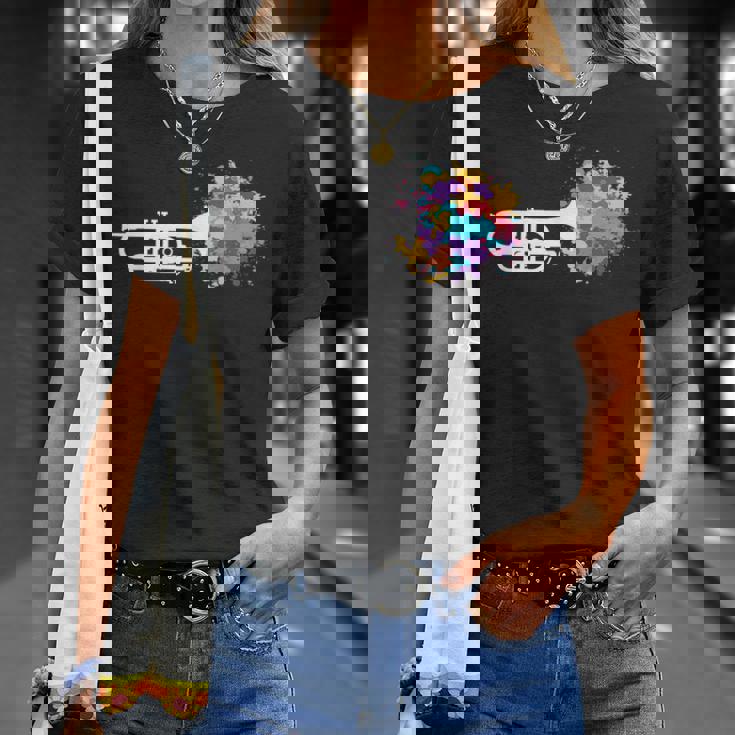 トランペット 女性 男性 音楽 教師 カラフル コルネット コルネティスト Tシャツ 彼女への贈り物