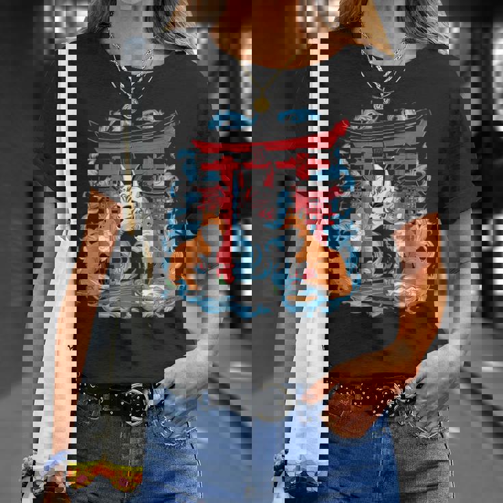 トリゲイツ 伏見稲荷 京都 和風 きつねマスク Tシャツ 彼女への贈り物