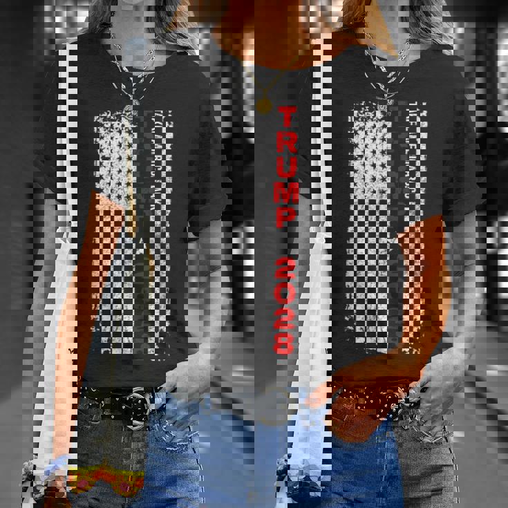 ドナルド・トランプ 2028 アメリカを取り戻す 選挙 アメリカ国旗 Tシャツ 彼女への贈り物