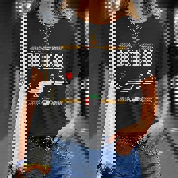 ドバイ アラブ首長国連邦Uaeお土産 おもしろ ラブ ドバイ Tシャツ 彼女への贈り物