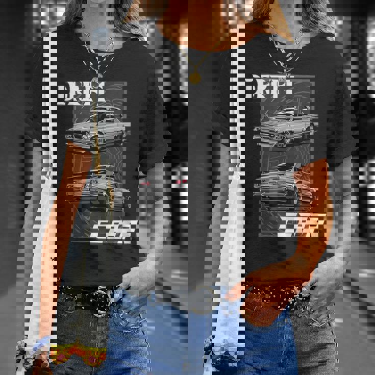 ドリフトカー ジャパニーズクラシックチューニングカー Tシャツ 彼女への贈り物