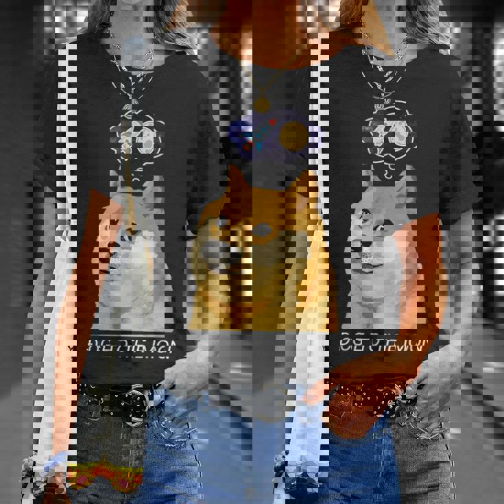 ドージコインdogecoin Hodl 月へ月にto The Moon 暗号通貨doge Memeドージミーム Tシャツ 彼女への贈り物