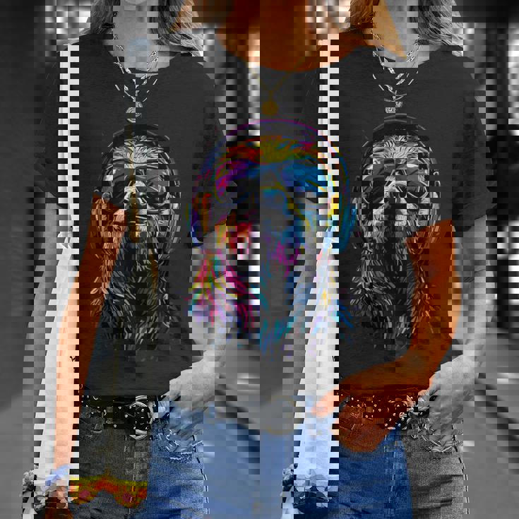 ナマケモノ カラフルな色彩 ポップアート グラフィック 怠け者 Tシャツ 彼女への贈り物