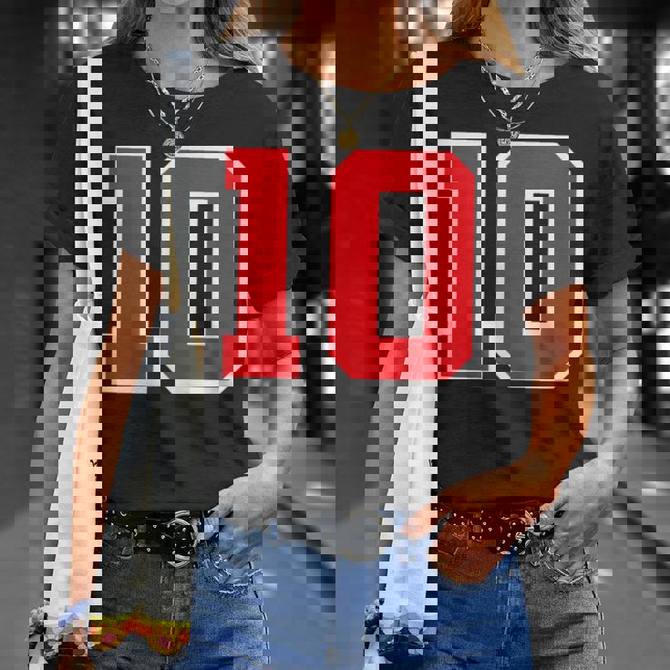 ナンバー10 スポーツジャージ 誕生日 年齢 ラッキーナンバー レッド ホワイト Tシャツ 彼女への贈り物