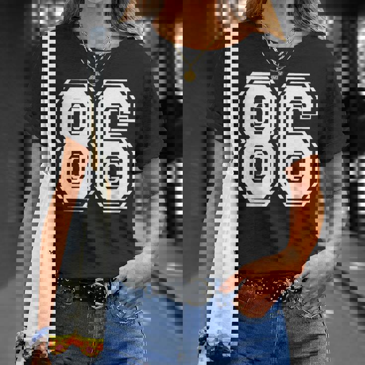 ナンバー86 86歳の誕生日ギフト選手チーム番号入りジャージ Tシャツ 彼女への贈り物