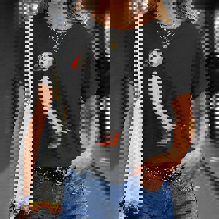 ニシツノメドリ 鳥 動物 図 バードウォッチング 贈り物 鳥類学者 生物学者 自然科学 Tシャツ 彼女への贈り物