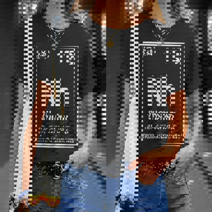 ニホニウム化学元素白 Tシャツ 彼女への贈り物