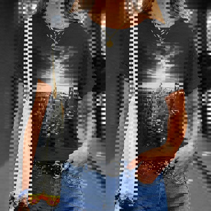 ニューヨーク市写真撮影 白黒写真 Tシャツ 彼女への贈り物