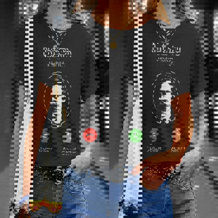 ニーチェが呼んでいる-ニヒリズム哲学 Tシャツ 彼女への贈り物