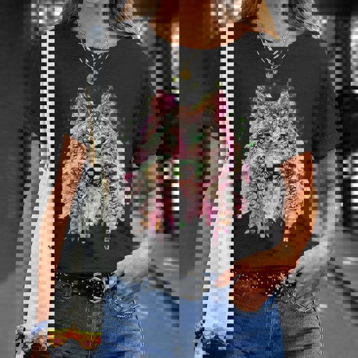 ネイティブアメリカン オオカミの頭 トライバル ボヘミアン タトゥーアート Tシャツ 彼女への贈り物