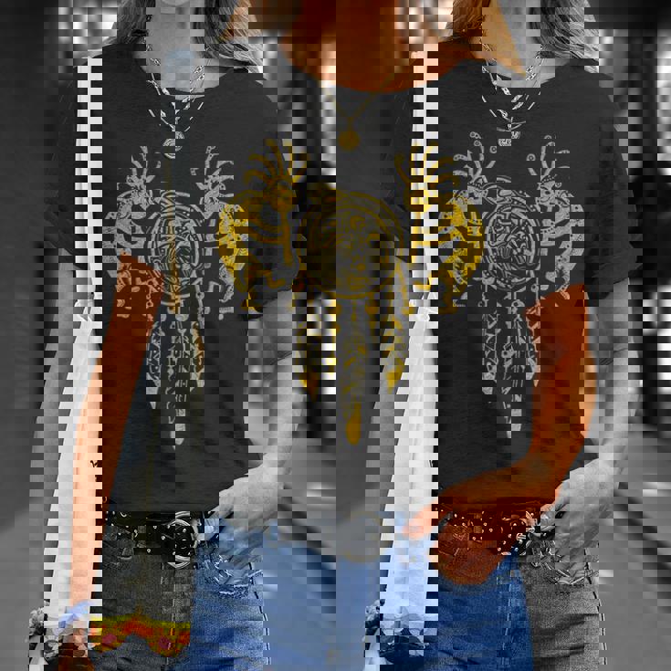 ネイティブアメリカン ココペリ クジラ ドリームキャッチャー 7 ファンファン ファン Tシャツ 彼女への贈り物