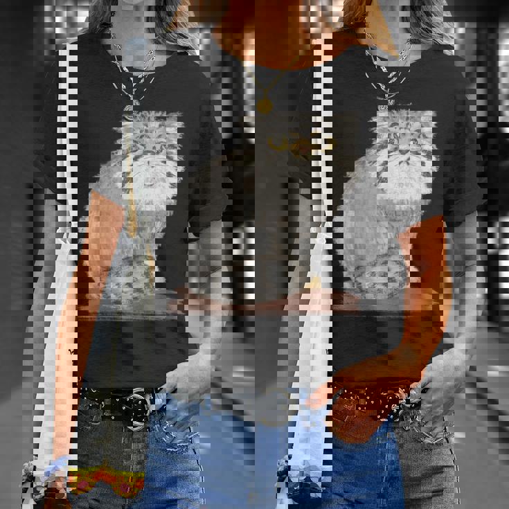 ネコ マヌルネコ 子猫 野生動物 Tシャツ 彼女への贈り物