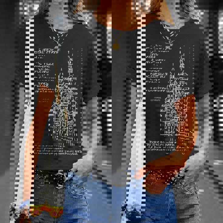 ノイシュヴァンシュタイン城 バイエルン ドイツ ドイツ語 英語 Tシャツ 彼女への贈り物