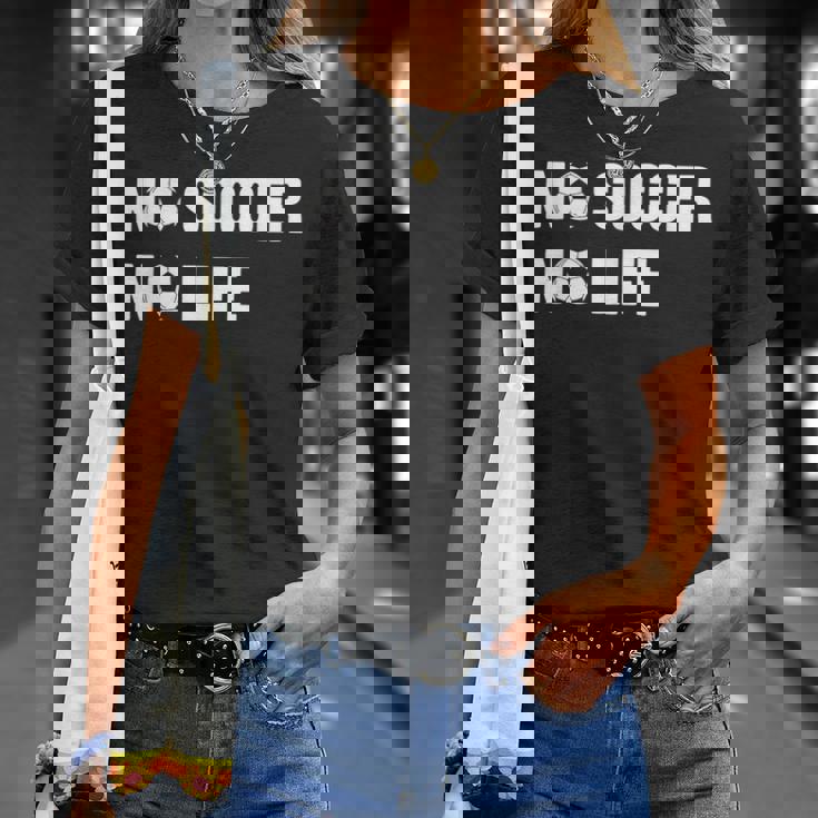 ノーサッカーノーライフ サッカー好き アウトドア好き フットサル好き クール サッカーサークル フットサル サッカー Tシャツ 彼女への贈り物