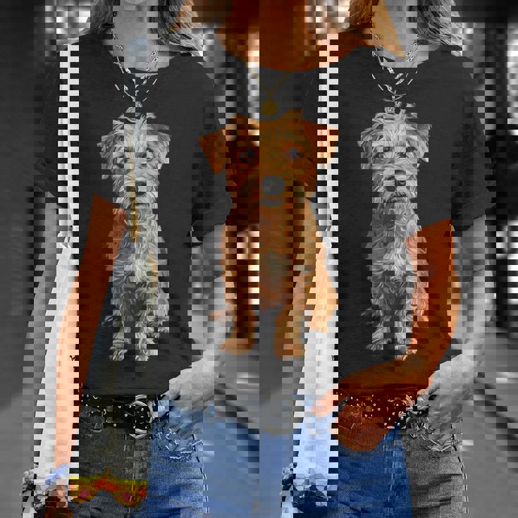 ノーフォークテリア 犬 モチーフ ペット アートワーク ノーフォークテリア Tシャツ 彼女への贈り物