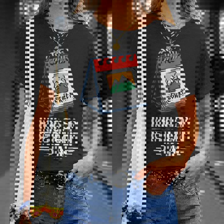 ハイキングは私の退職プラン 面白いアウトドア旅行 Tシャツ 彼女への贈り物