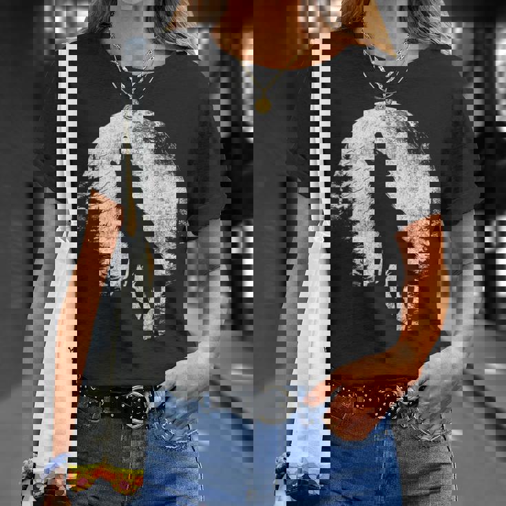 ハウリングウルフ 月光 森 シルエット 荒野 Tシャツ 彼女への贈り物