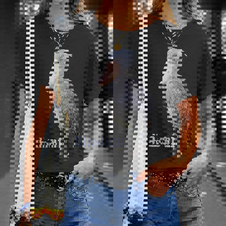 ハシビロコウ（写真 切り抜き）大きな 青い鳥 グッズ Tシャツ 彼女への贈り物