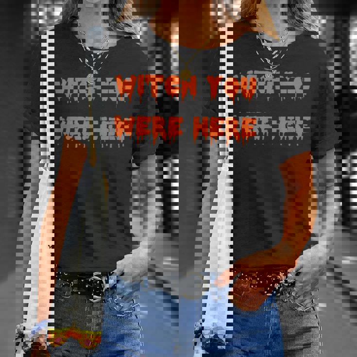 ハッピーハロウィン魔女 You Were Here 不気味なコスチューム Tシャツ 彼女への贈り物