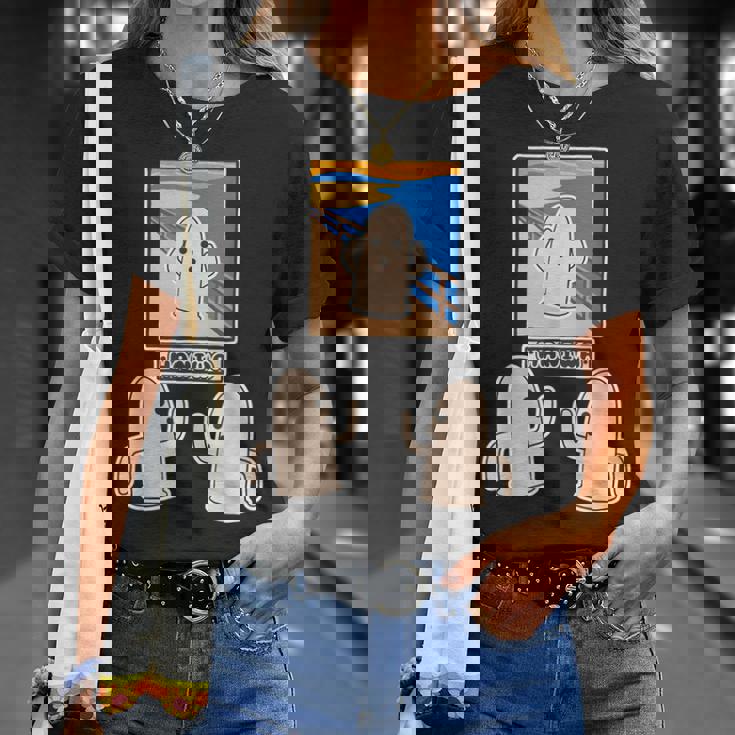 ハニワくん の ムンクの叫び と 見つめる 埴輪【ゆるフレンズ】名画 パロディ キャラクター かわいい イラスト 面白い Tシャツ 彼女への贈り物