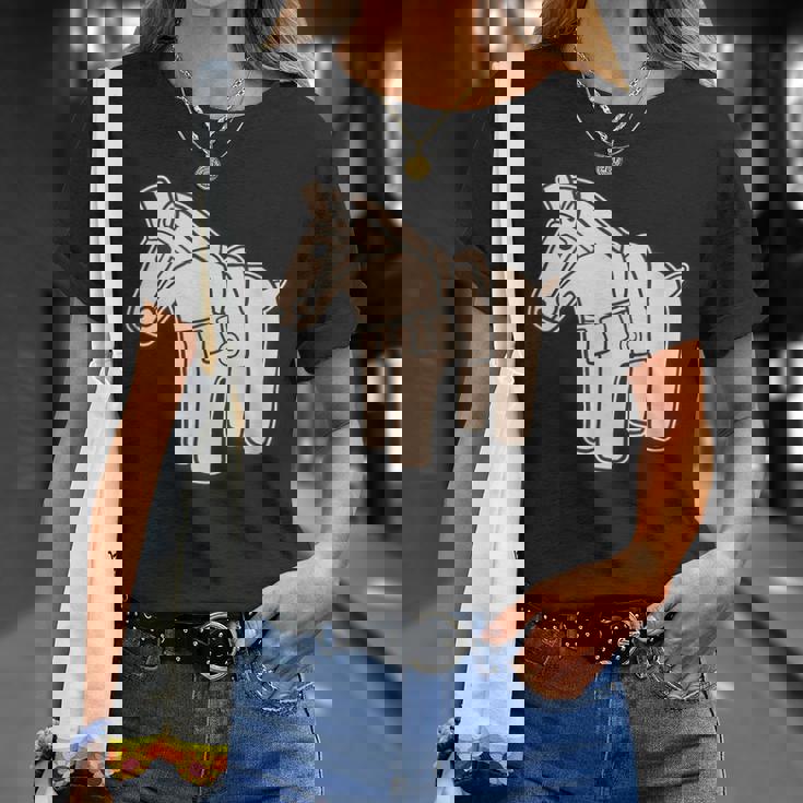 ハニワの馬 埴輪【ゆるフレンズ】歴史土器 シンプル かわいい イラスト Tシャツ 彼女への贈り物