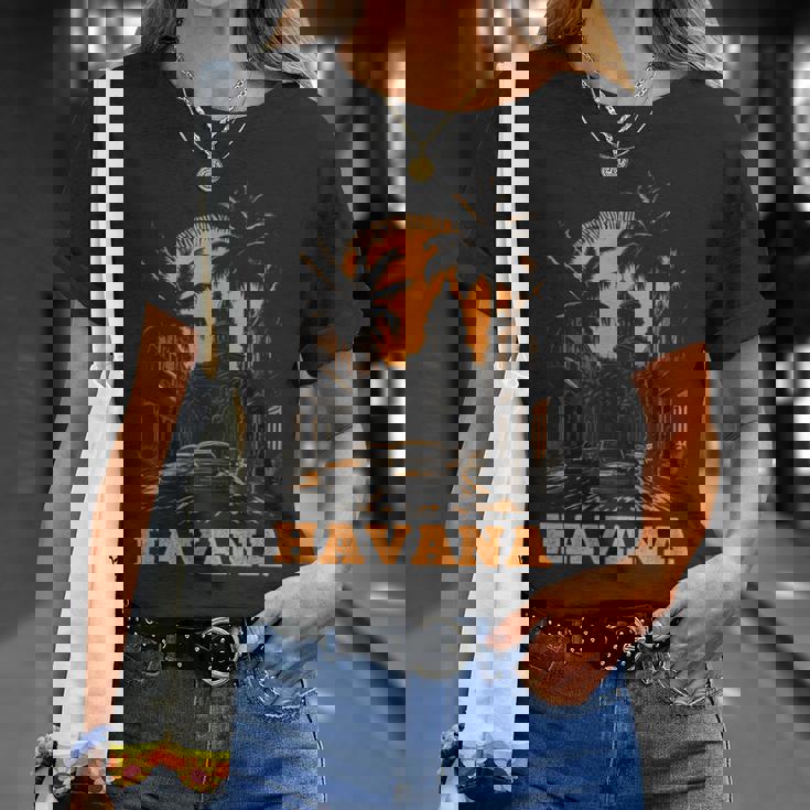 ハバナ キューバ レトロ キューバ プライド ヴィンテージ 70 年代 80 年代のスタイル Tシャツ 彼女への贈り物