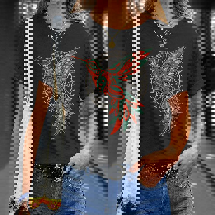 ハミングバード・トライバル・アート ネイティブアメリカン・インディアン・インディジナス Tシャツ 彼女への贈り物