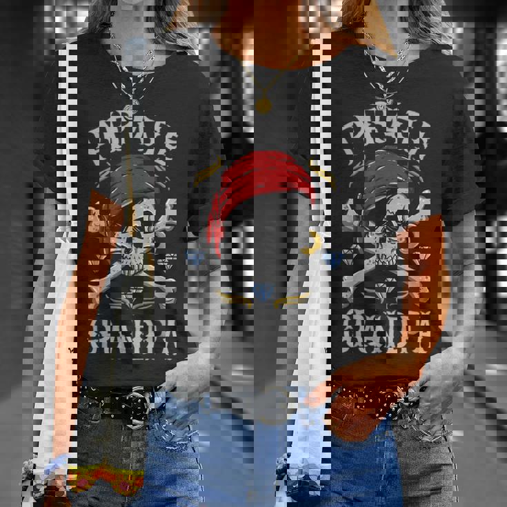 ハロウィン 怖い海賊 スカル・クロスボーン 海賊おじいちゃん Tシャツ 彼女への贈り物