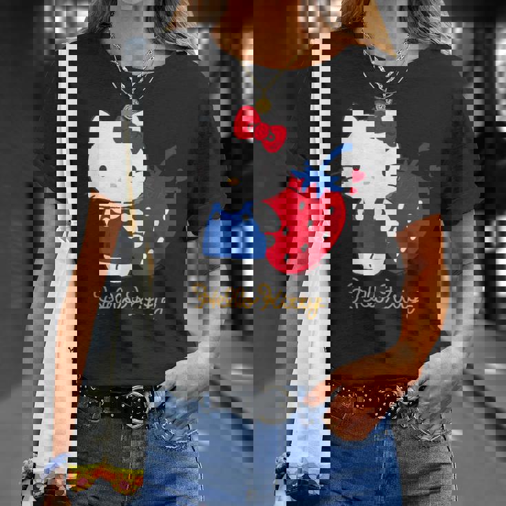 ハローキティ いちご ダークカラー Tシャツ 彼女への贈り物