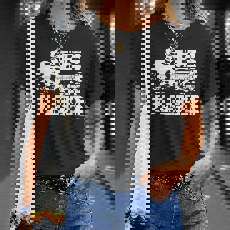 ハワイアン ウクレレ ウケ プレイヤーフラワー Tシャツ 彼女への贈り物