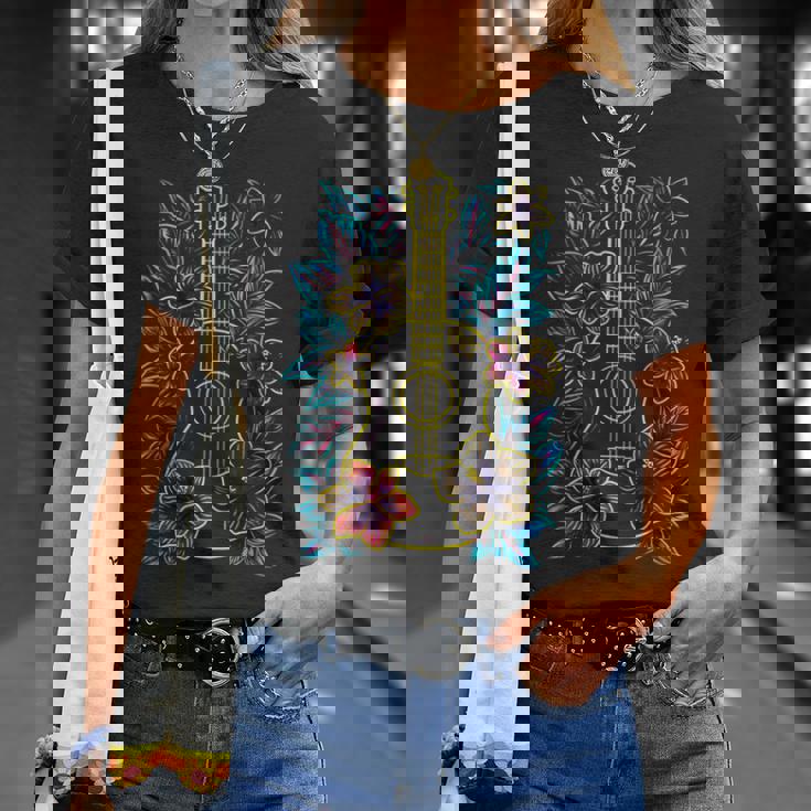 ハワイ・ミュージック レトロ・ルック・ウクレレ Tシャツ 彼女への贈り物