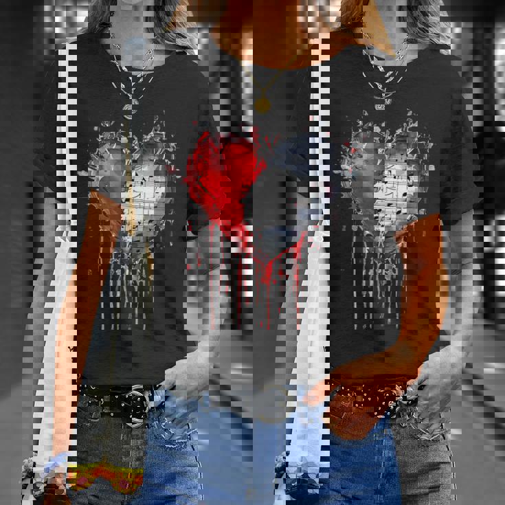 ハート 音符 パンクロック ゴシック 音楽愛好家 Tシャツ 彼女への贈り物