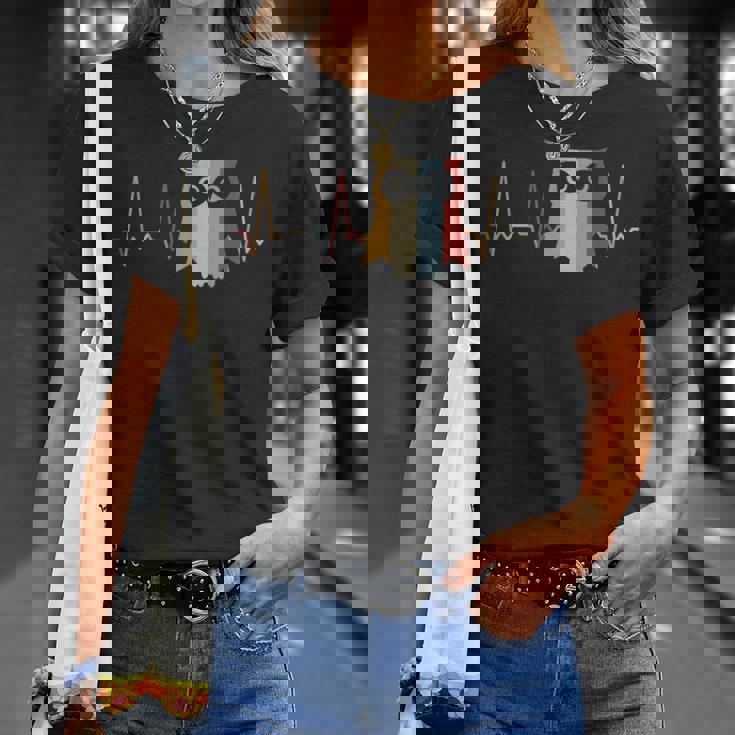 ハートビートフクロウ Tシャツ 彼女への贈り物