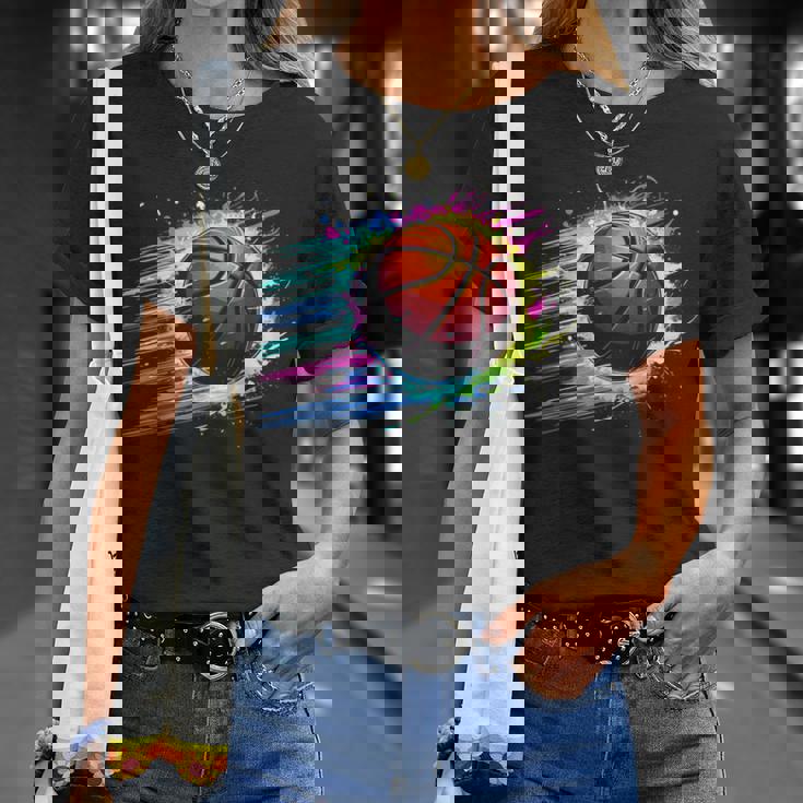 バスケットボール選手 カラフル タイダイ カラーアート スポーツ愛好家 Tシャツ 彼女への贈り物