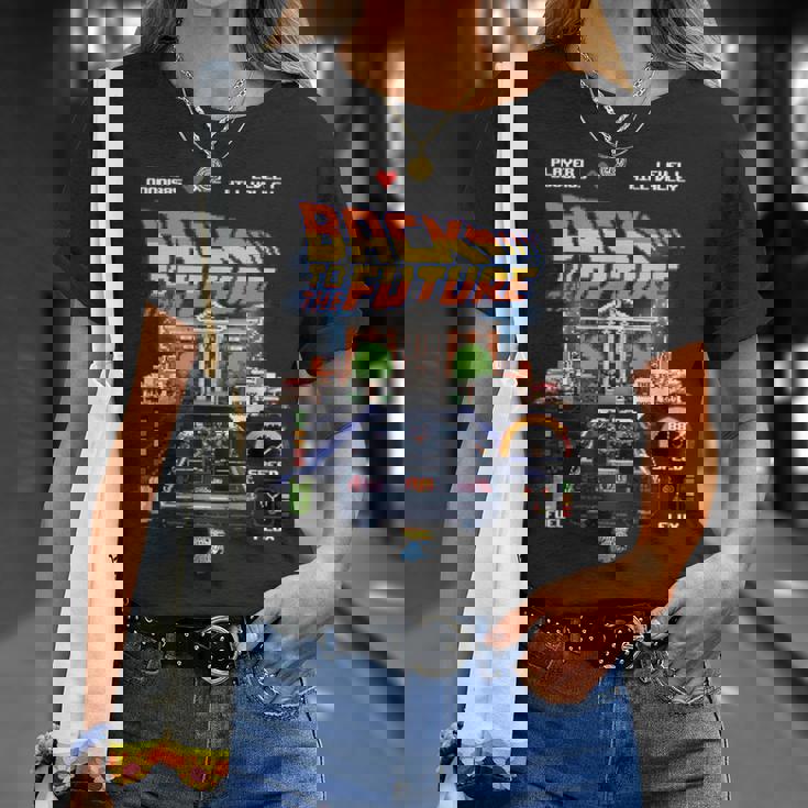 バック・トゥ・ザ・フューチャー 40周年記念ビデオゲームスタイル Tシャツ 彼女への贈り物