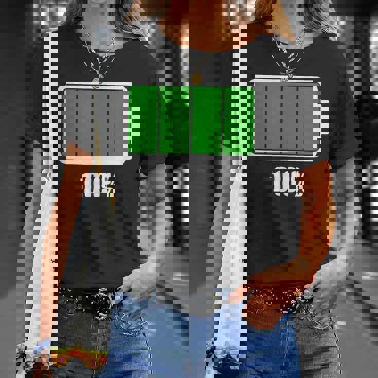 バッテリー 100 シャツ バッテリーフル充電 バッテリー満載 Tシャツ 彼女への贈り物