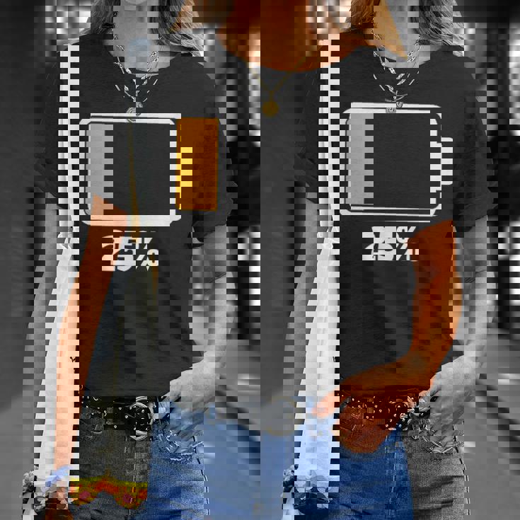 バッテリー25 残り25 バッテリーtシャツバッテリー低 Tシャツ 彼女への贈り物