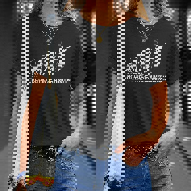 バドミントンの進化 Tシャツ 彼女への贈り物