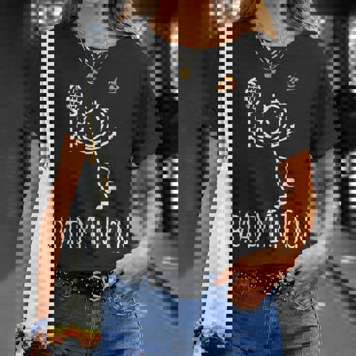 バドミントンプレーヤー バドミントンラケット シャトルコック バーディースポーツ Tシャツ 彼女への贈り物